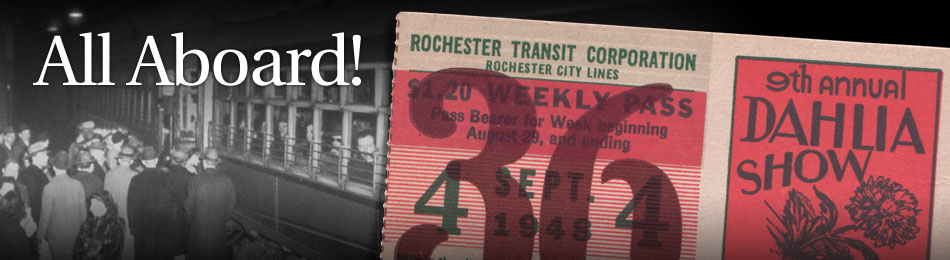 Original Bus & Trolley Weekly Transit Pass, Rochester Transit Corporation, 1948
