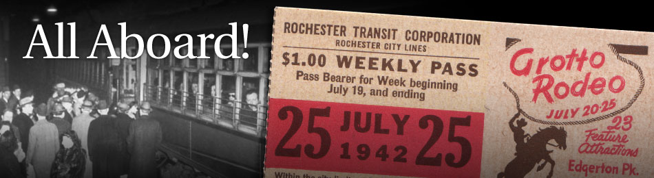 Original Bus & Trolley Weekly Transit Pass, Rochester Transit Corporation, 1942