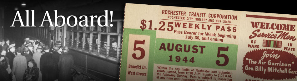 Original Bus & Trolley Weekly Transit Pass, Rochester Transit Corporation, 1944