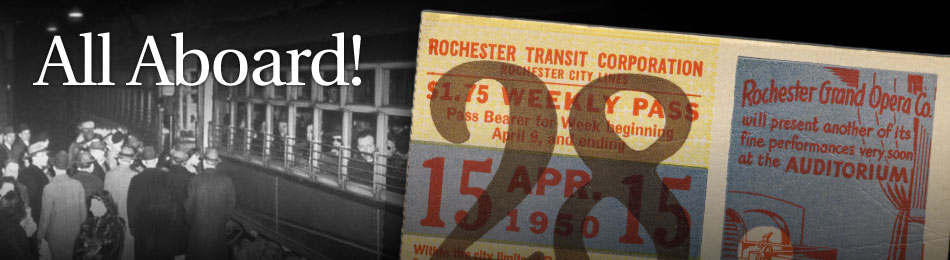 Original Bus & Trolley Weekly Transit Pass, Rochester Transit Corporation, 1950