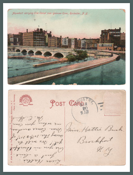 Erie Canal Aqueduct in Downtown Rochester NY, Vintage Postcard (Rollover the image to zoom)